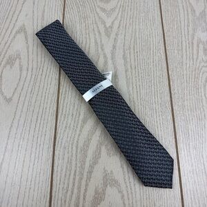 677 Alfani Men's Tie Beaver Geo 010 Charcoal $55 Polyester